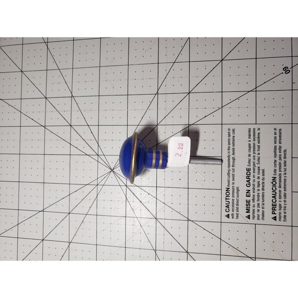 Ceramic Drawer Pull Knobs Round Blue Gold SET of 13 Pcs w Screws *READ* GUC - Picture 4 of 10